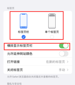 垦利iPhone授权维修分享Safari浏览器如何切换标签栏位置 